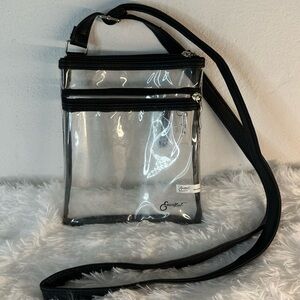 Clear Crossbody Bag with Black Trim